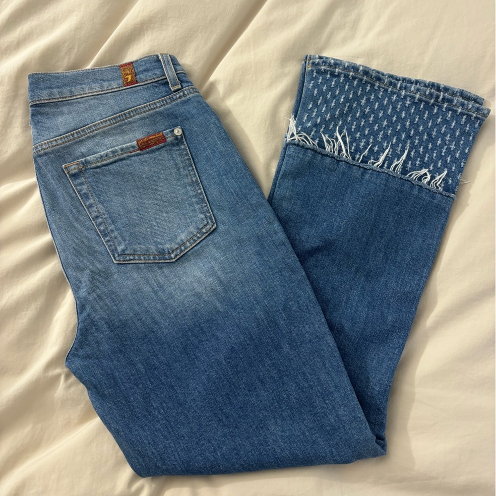 7 FOR ALL MANKIND Highwaist Slim Kick Jeans with Unique Hem Detail